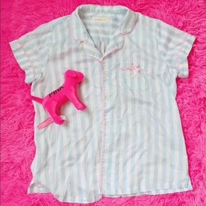 Cute pastel color ribbon stripe pajama